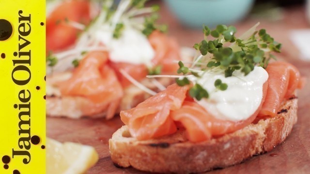 'Smoked Salmon & Horseradish Canapes | Jamie Oliver'