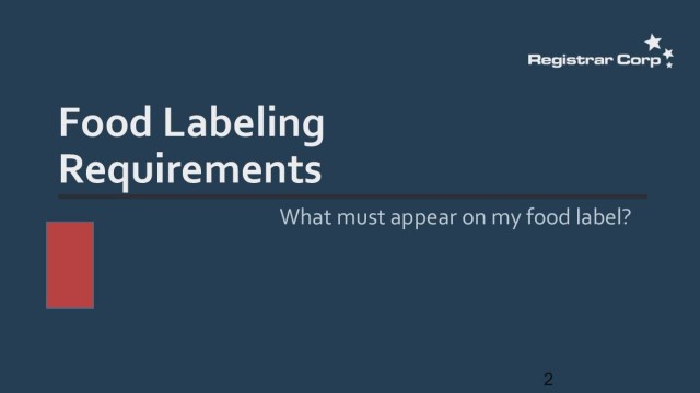 'U.S. FDA Food Labeling Rules - The New Normal'