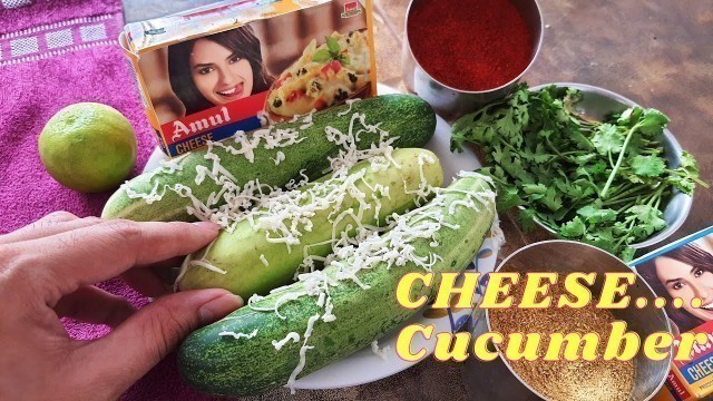 'CHEESE Masala Cucumber | Indian Street Food Mumbai - Asian Food'