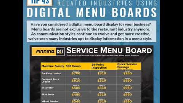 'Digital Signage Software, Tip 43 | Top 3 Non Food Uses For Digital Menu Boards'