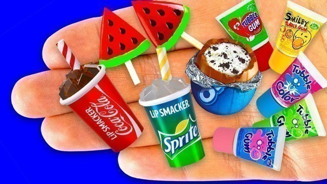 '45 EASY DIY MINIATURE REALISTIC FOOD, DRINKS and THINGS | Bathtub, Handbags, Cookies, Cola, Sprite'