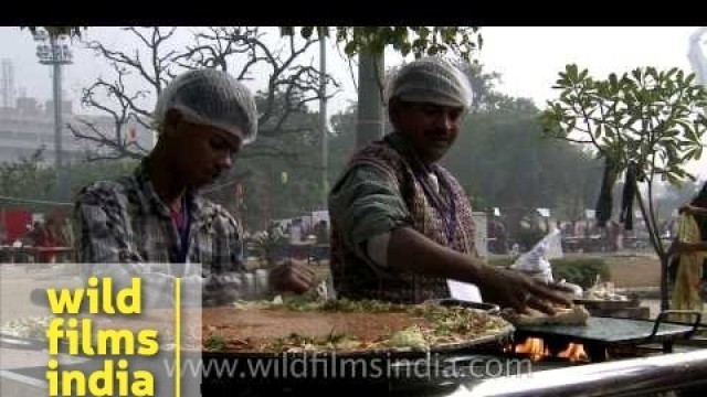 'Vendors selling Pav Bhaji, an Indian fast food dish'