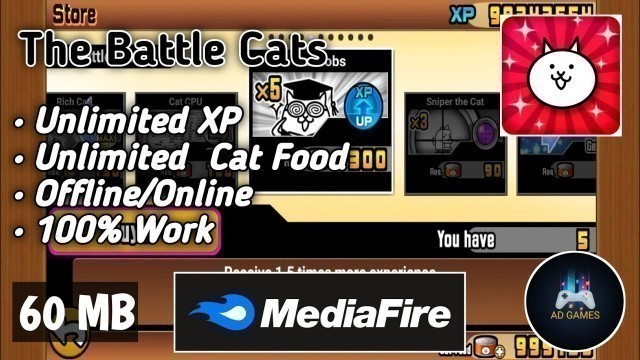 'DOWNLOAD The Battle Cats 11.2.0  MOD Unlimited XP/ Cat Food || AD GAMES'