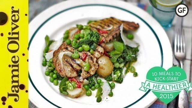 'Healthy Pork Escalope with Super Greens | Jamie Oliver | #10HealthyMeals'